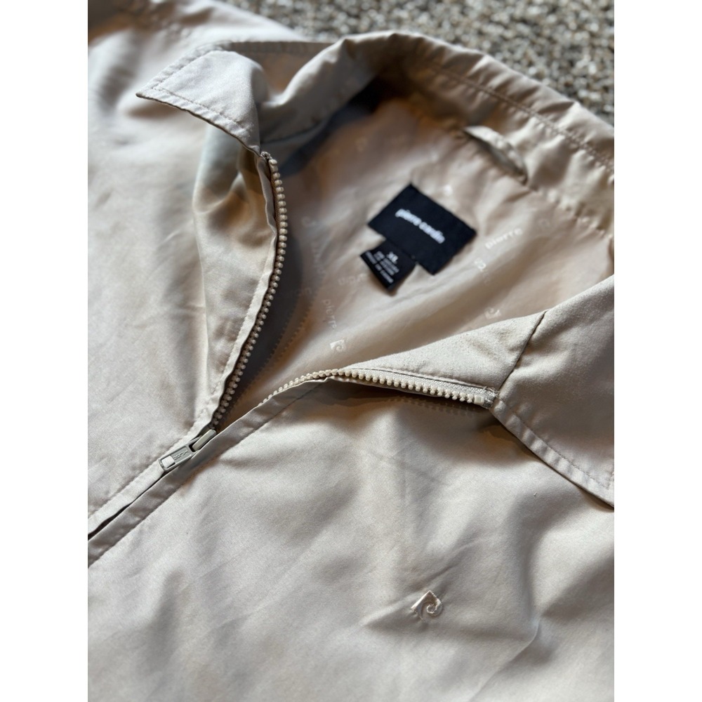 Pierre Cardin Mens Tan Full Zip Harrington Windbreaker Jacket Tan XL - Picture 3 of 6